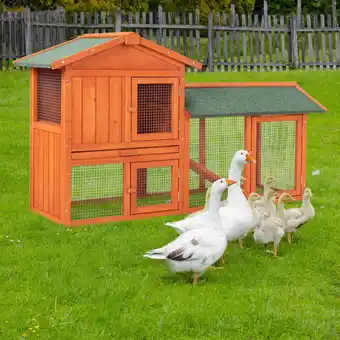 Walmart Zimtown 61 L Wooden Chicken Coop Hen House Rabbit Hutch Poultry Cagem, Brown offer