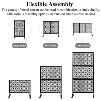 Walmart Kagrote 77.5x36.4 Freestanding Intricate Metal Privacy Panel with Solid Base for Indoors/Outdoor offer
