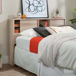 Walmart Sauder Harvey Park Full/Queen Bookcase Headboard with Doors, Pacific Maple Finish offer