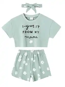 Walmart CARETOO Toddler Baby Girl Clothes Summer Girls Outfits Top Shorts Headband Cute Baby Clothing 1-5T offer