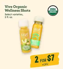 Sprouts Farmers Market Vive Organic Wellness Shots offer