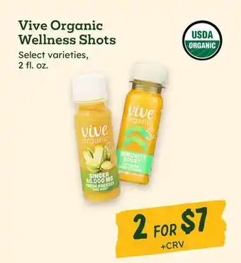 Sprouts Farmers Market Vive Organic Wellness Shots offer