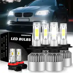 Walmart For BMW 528i 535i 550i 2008-2010 LED Headlight High Low Fog Light Bulbs Combo offer