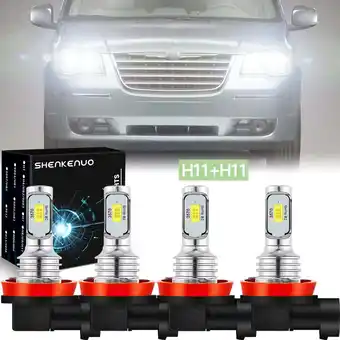 Walmart For Chrysler Town & Country 2008-2009 4x H11 LED Headlight High Low Beam Bulbs offer