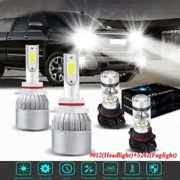 Walmart For 2014 2015 Gmc Sierra 1500 Headlights 9012 5202 LED High and Low Beam+5202 Fog Light 4pc offer