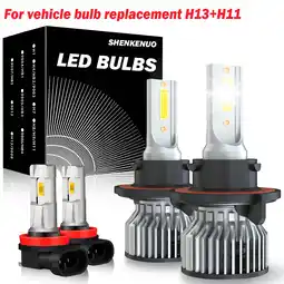Walmart LED Headlight Bulbs 9008/H13 High/Low Beam H11 H8 Fog Light 6000k Pack of 4 offer