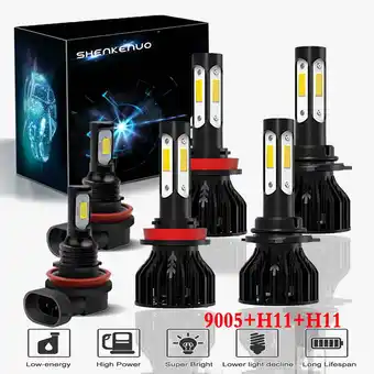 Walmart For Ford Ranger 2012-2020 Headlights,9005 H11 High beam and Low Beam Bulbs+H11 Fog light Bulbs,6pc offer