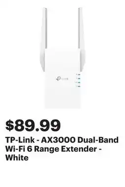 Best Buy TP-Link - AX3000 Dual-Band Wi-Fi 6 Range Extender - White offer