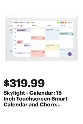 Best Buy Skylight - Calendar: 15 Inch Touchscreen Smart Calendar and Chore Chart - White offer