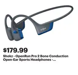 Best Buy Shokz - OpenRun Pro 2 Bone Conduction Open-Ear Sports Headphones - Steel Blue offer