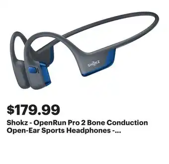 Best Buy Shokz - OpenRun Pro 2 Bone Conduction Open-Ear Sports Headphones - Steel Blue offer