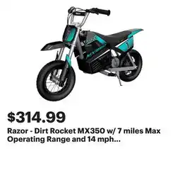 Best Buy Razor - Dirt Rocket MX350 w/ 7 miles Max Operating Range and 14 mph Max Speed - Small - Teal/Black offer