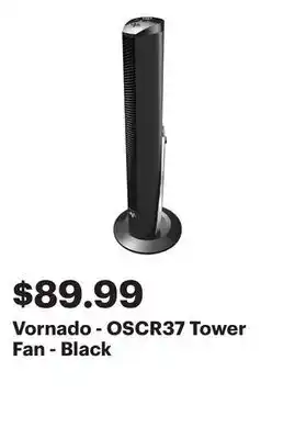 Best Buy Vornado - OSCR37 Tower Fan - Black offer