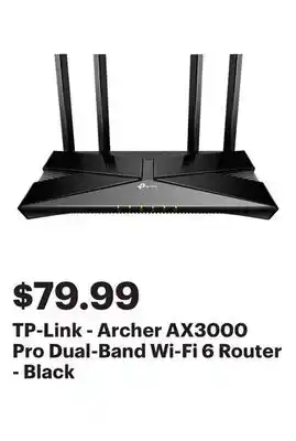 Best Buy TP-Link - Archer AX3000 Pro Dual-Band Wi-Fi 6 Router - Black offer
