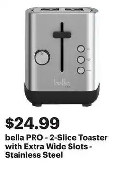 Best Buy bella PRO - 2-Slice Toaster with Extra Wide Slots - Stainless Steel offer