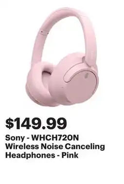 Best Buy Sony - WHCH720N Wireless Noise Canceling Headphones - Pink offer