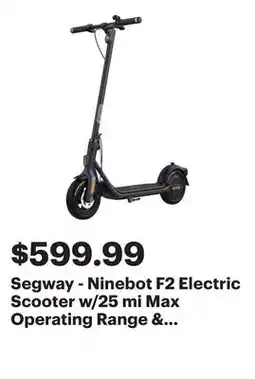 Best Buy Segway - Ninebot F2 Electric Scooter w/25 mi Max Operating Range & 18 mph Max Speed - Black offer