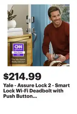 Best Buy Yale - Assure Lock 2 - Smart Lock Wi-Fi Deadbolt with Push Button Keypad | Key Access - Satin Nickel offer