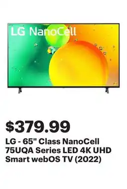 Best Buy LG - 65 Class NanoCell 75UQA Series LED 4K UHD Smart webOS TV (2022) offer