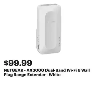 Best Buy NETGEAR - AX3000 Dual-Band Wi-Fi 6 Wall Plug Range Extender - White offer