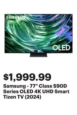 Best Buy Samsung - 77 Class S90D Series OLED 4K UHD Smart Tizen TV (2024) offer