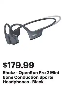 Best Buy Shokz - OpenRun Pro 2 Mini Bone Conduction Sports Headphones - Black offer