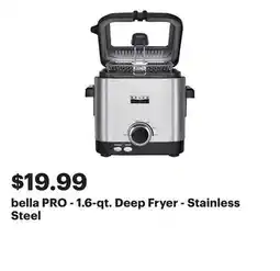 Best Buy bella PRO - 1.6-qt. Deep Fryer - Stainless Steel offer