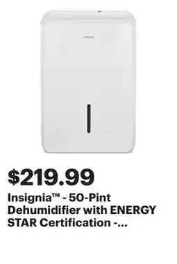 Best Buy Insignia - 50-Pint Dehumidifier with ENERGY STAR Certification - White offer