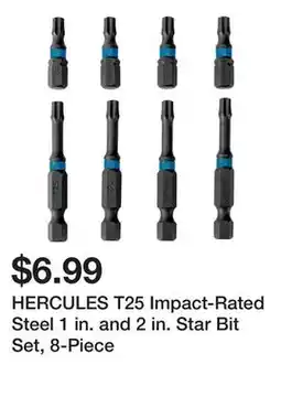 Harbor Freight Tools HERCULES T25 Impact-Rated Steel 1 in. and 2 in. Star Bit Set, 8-Piece offer