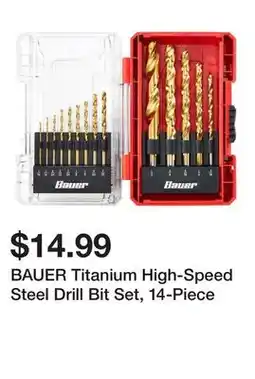 Harbor Freight Tools BAUER Titanium High-Speed Steel Drill Bit Set, 14-Piece offer