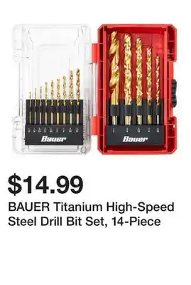 Harbor Freight Tools BAUER Titanium High-Speed Steel Drill Bit Set, 14-Piece offer