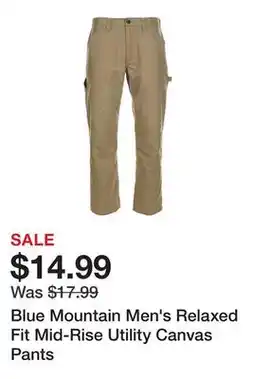 Tractor Supply Company Blue Mountain Men's Relaxed Fit Mid-Rise Utility Canvas Pants offer