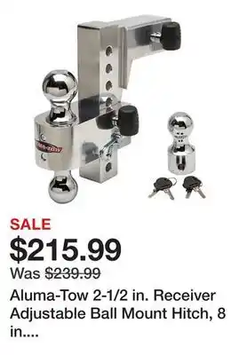 Tractor Supply Company Aluma-Tow 2-1/2 in. Receiver Adjustable Ball Mount Hitch, 8 in. Drop, 12,000 lb. Capacity offer