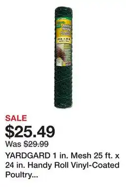 Tractor Supply Company YARDGARD 1 in. Mesh 25 ft. x 24 in. Handy Roll Vinyl-Coated Poultry Netting/Chicken Wire, Green offer