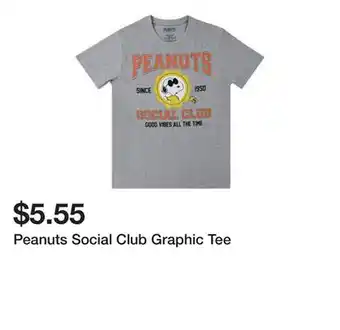 Five Below Peanuts Social Club Graphic Tee offer
