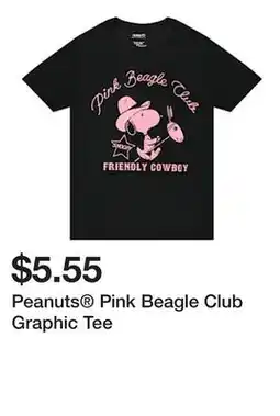 Five Below Peanuts Pink Beagle Club Graphic Tee offer