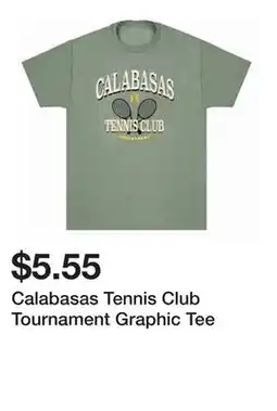 Five Below Calabasas Tennis Club Tournament Graphic Tee offer