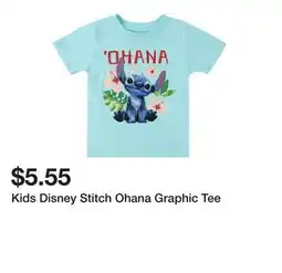 Five Below Kids Disney Stitch Ohana Graphic Tee offer