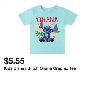 Five Below Kids Disney Stitch Ohana Graphic Tee offer
