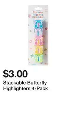 Five Below Stackable Butterfly Highlighters 4-Pack offer
