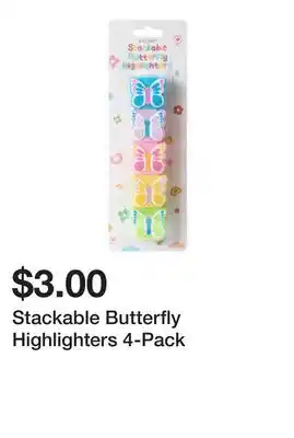 Five Below Stackable Butterfly Highlighters 4-Pack offer