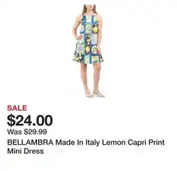 Marshalls BELLAMBRA Made In Italy Lemon Capri Print Mini Dress offer