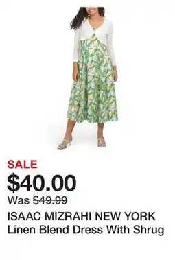 Marshalls ISAAC MIZRAHI NEW YORK Linen Blend Dress With Shrug offer