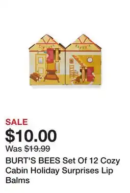 Marshalls BURT'S BEES Set Of 12 Cozy Cabin Holiday Surprises Lip Balms offer