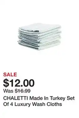 Marshalls CHALETTI Made In Turkey Set Of 4 Luxury Wash Cloths offer