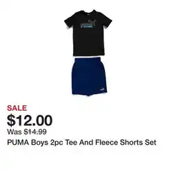 Marshalls PUMA Boys 2pc Tee And Fleece Shorts Set offer