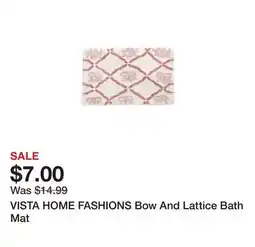 Marshalls VISTA HOME FASHIONS Bow And Lattice Bath Mat offer