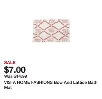 Marshalls VISTA HOME FASHIONS Bow And Lattice Bath Mat offer