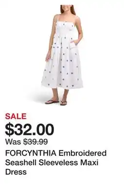 Marshalls FORCYNTHIA Embroidered Seashell Sleeveless Maxi Dress offer