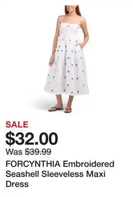 Marshalls FORCYNTHIA Embroidered Seashell Sleeveless Maxi Dress offer